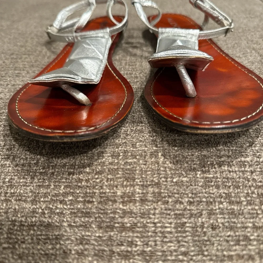 Aldo Metallic Silver Sandals - Picture 2 of 5